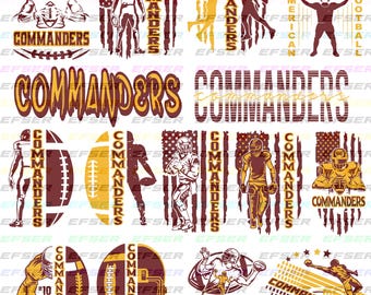 15ファイル、コマンダーズsvg、コマンダーズpng、コマンダーズ選手、コマンダーズフットボール、クリップアート、クリカット、レイヤードファイル、インスタントダウンロード、フットボールチーム