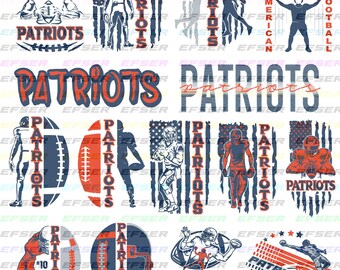 15 archivos, Patriots SVG, Patriots PNG, Jugadores de los Patriots, Fútbol de los Patriots, Equipo de fútbol, Imágenes prediseñadas, Cricut, Archivo en capas, Descarga instantánea