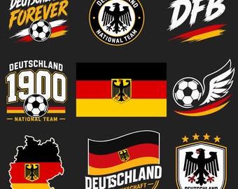 Paquete de archivos SVG de fútbol de Alemania, diseños de fútbol de Alemania, PNG de la selección nacional de Alemania, vector del águila alemana, SVG de camiseta de aficionado de la Copa Mundial de Alemania