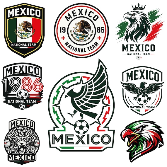 Mexico National Team SVG Bundle, Mexican Soccer Logo Pack, Football Eagle Crest PNG, Cricut Cut File, T-Shirt Design,Mexico world cup