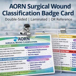 AORN Surgical Wound Classification Badge Cards | OR Nurse Reference (Digital Download)