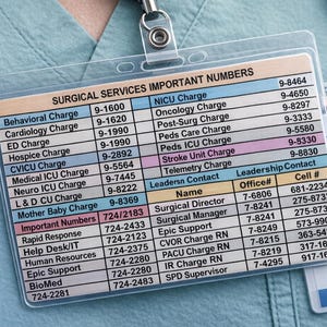 Customizable Nurse Badge Reference Card | Hospital Lab Values & Phone Directory