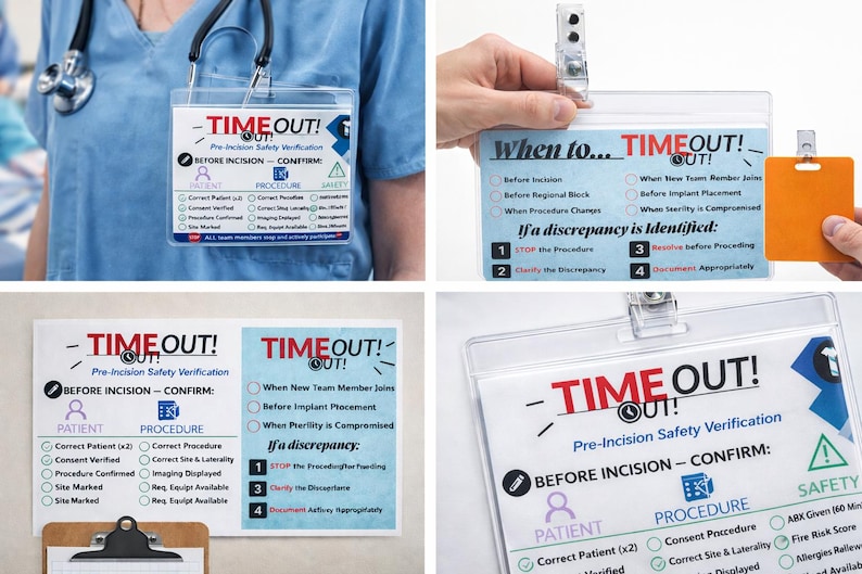 Surgical Time Out Badge Template | OR Safety Checklist Reference ...