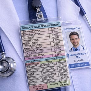 Customizable Nurse Badge Reference Card | Hospital Lab Values & Phone ...