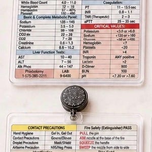 Modèle de badge infirmier | Guide de poche modifiable pour infirmières | Valeurs de laboratoire, numéros de téléphone, aide-mémoire clinique | Téléchargement instantané