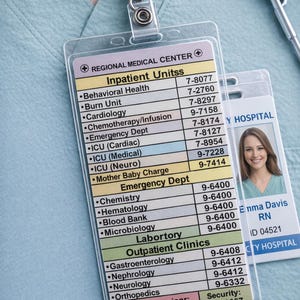 Customizable Nurse Badge Reference Card | Hospital Lab Values & Phone ...