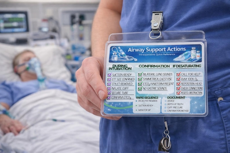 Airway Support Quick Reference Card | OR Nurse, CRNA, PACU Study Guide ...