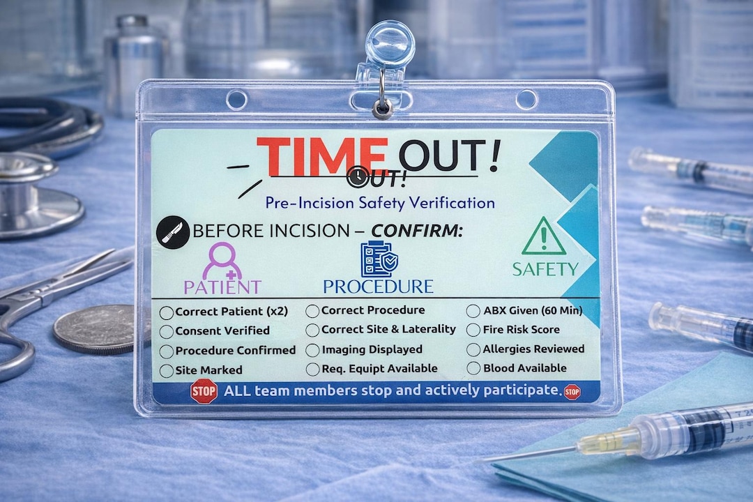 Surgical Time Out Badge Template | OR Safety Checklist Reference ...