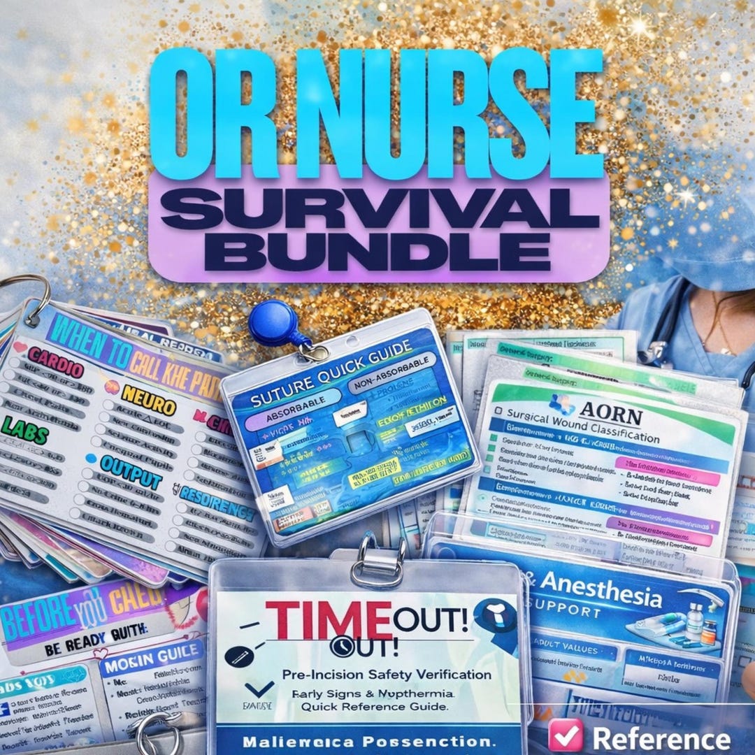 General Operative Toolkit OR Nurse Survival Bundle | Perioperative Toolkit, Surgical Counts, Time ...