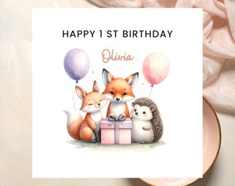 1st Birthday Card Baby Girl, First Birthday Girl Card, Personalised One Today Card, Girl 1st Birthday Card, Birthday Gift For Girl