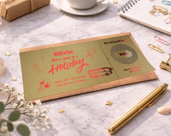Bali Holiday Surprise Scratch Ticket, Personalised Trip Reveal Gift Voucher Travel Surprise for Birthday Anniversary