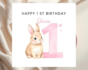 First Birthday Girl Card, 1st Birthday Card Baby Girl, Personalised First Birthday Card, One Today Girl Card, Baby Girl Birthday Gift
