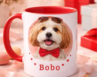 Personalised Dog Mug Custom Pet Mug Dog Lover Gift Cute Dog Coffee Mug Pet Photo Mug Name Mug Gift for Dog Owners Pet Portrait Mug