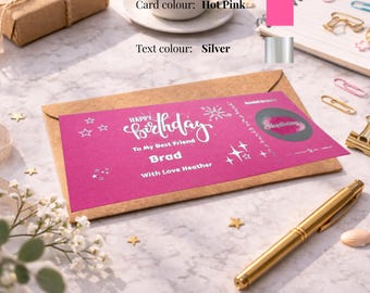 Skydiving Birthday Scratch Ticket, Personalised Adventure Surprise Gift Experience for Best Friend Boyfriend