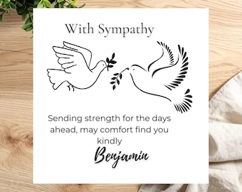 Tarjeta de condolencias para familiares y amigos, tarjeta de condolencias para momentos de pérdida, diseño simple y cariñoso.