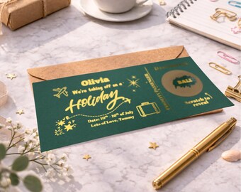 Bali Holiday Scratch Ticket Surprise, Personalised Trip Reveal Gift Voucher Travel Surprise Birthday or Anniversary