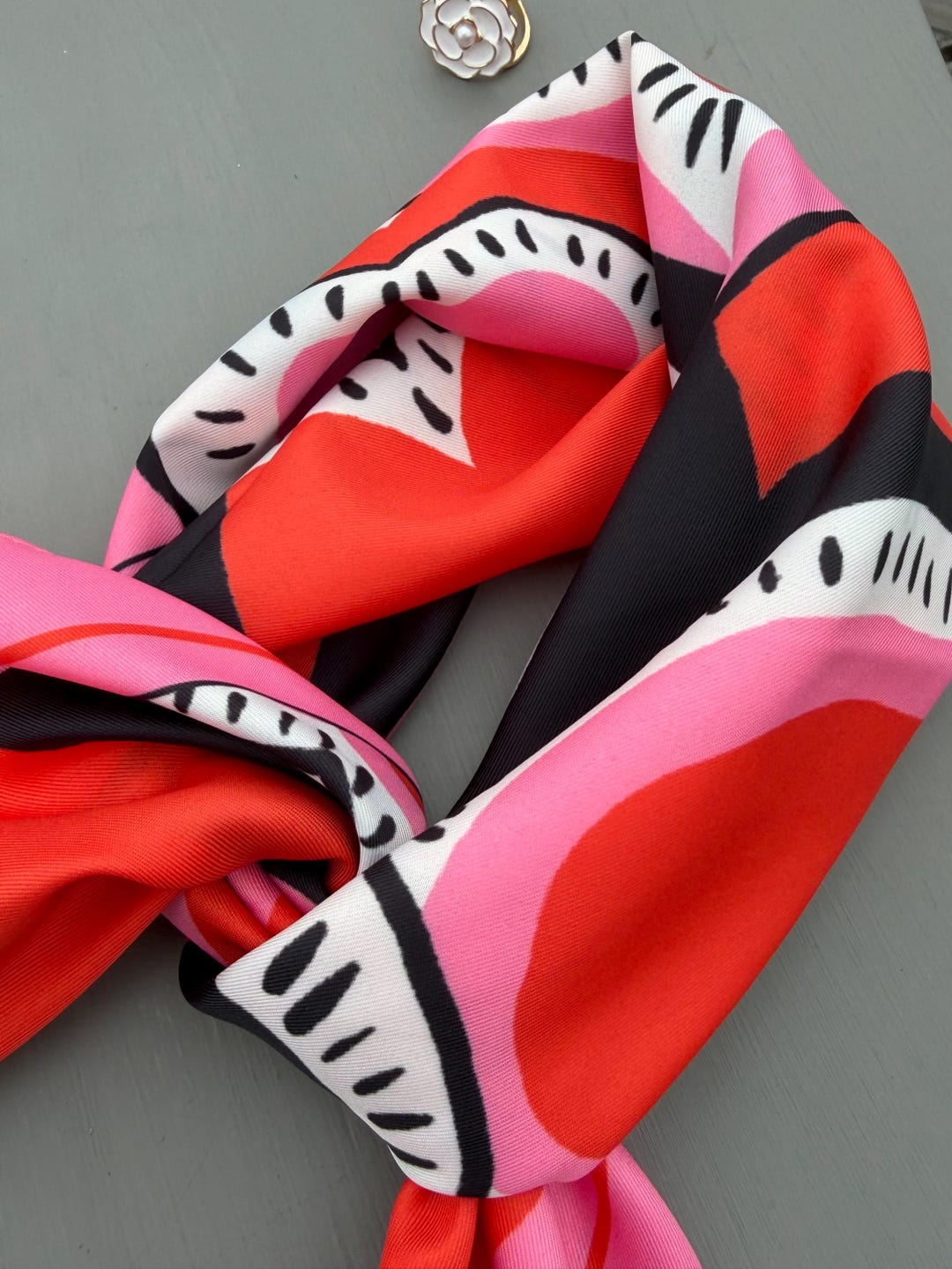 Scarf 60x60 Hjärtmonster Rosa Röd - Etsy