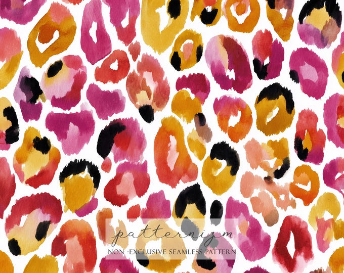 Color Pop Leopard Seamless Pattern Digital Paper – Bright Animal Print Repeat Design