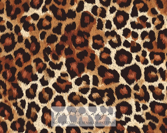 Leopard Seamless Pattern Digital Download – Wild Animal Fur Repeat, Trendy Fashion Fabric Print
