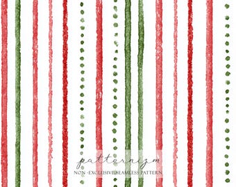 Seamless Christmas Stripe Pattern Digital Download – Red & Green Watercolor Lines, Minimal Holiday Background, Digital, Trendy, Trending Now