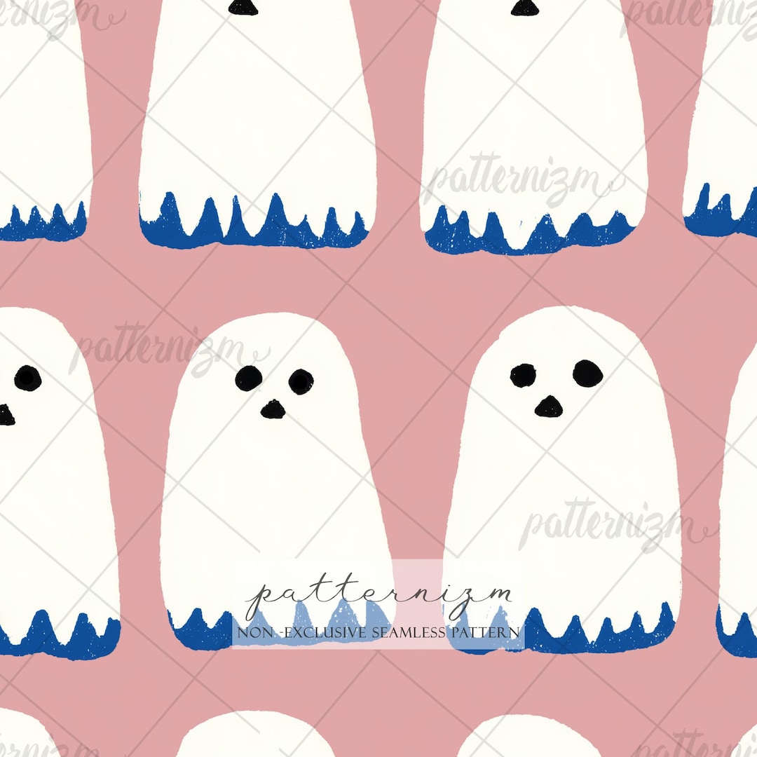 Fghost Patterns Minimal Ghost Pattern Digital Download – Cute Simple Halloween Seamless ...