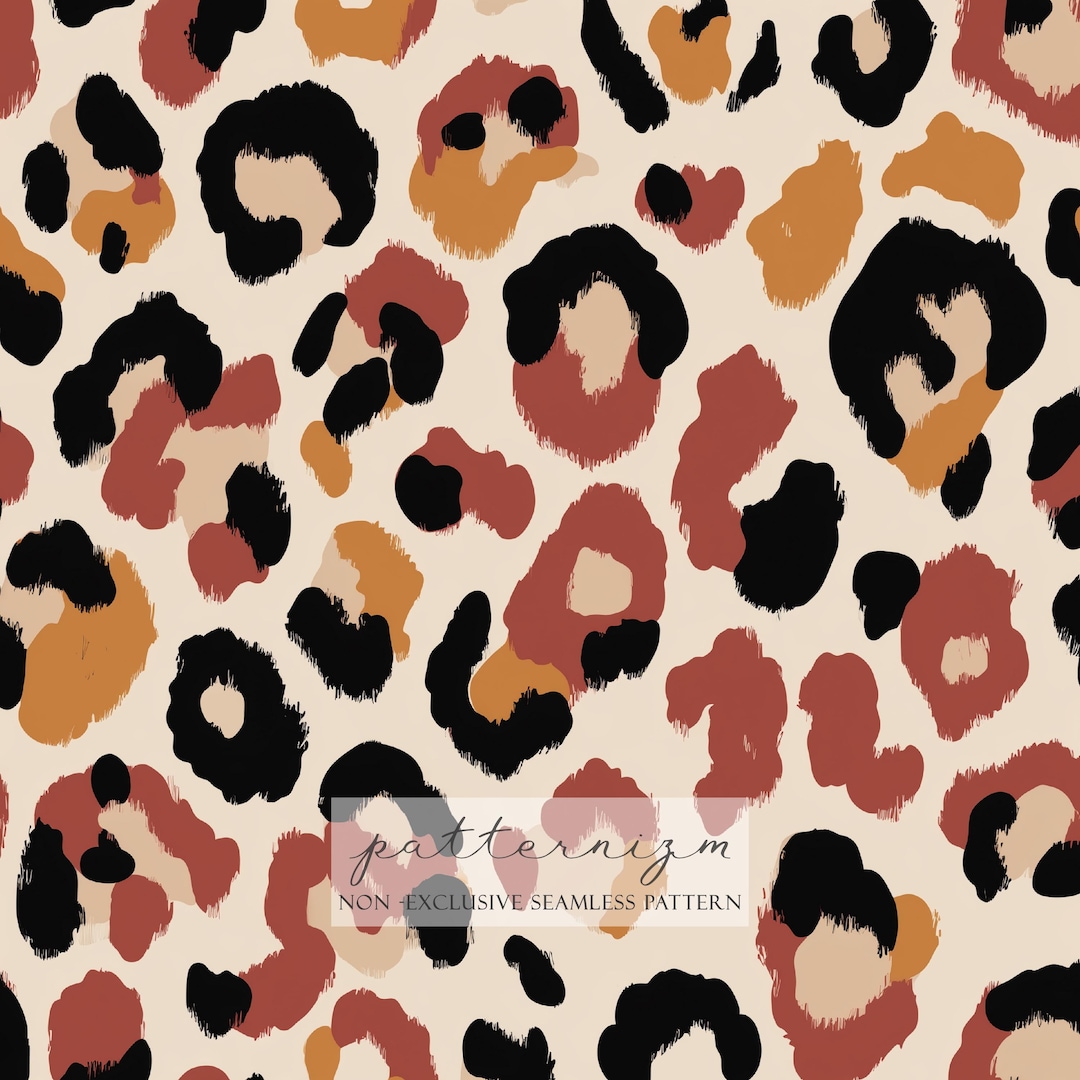 Modern Leopard Seamless Pattern – Painted Animal Print in Warm Neutrals ...
