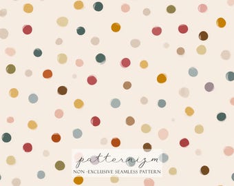 Neutral Confetti Dots Seamless Pattern – Painted Polka Repeat, Modern Nursery Fabric