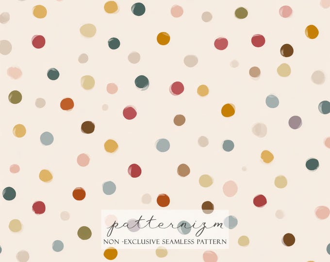 Neutral Confetti Dots Seamless Pattern – Painted Polka Repeat, Modern Nursery Fabric