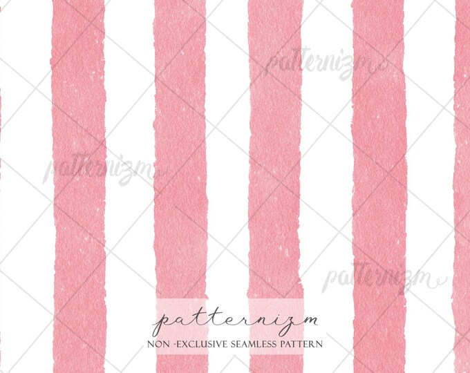Seamless Pink Stripe Pattern Digital Download – Painted Vertical Brush Strokes, Minimalist Pastel Background, Modern Printable