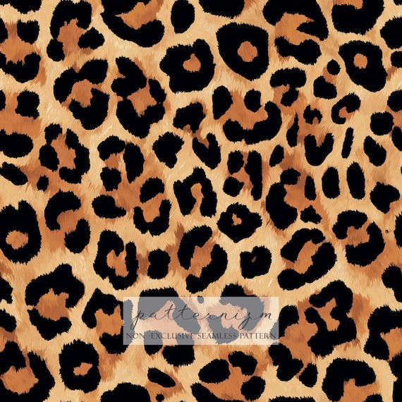 Leopard Seamless Pattern Digital Paper – Classic Animal Print with Brown and Black Spots for Fashion & Jungle Crafts