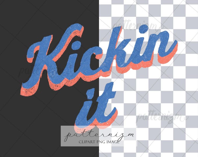 Soccer Typography PNG Clipart – Kickin It USA Theme, Retro Football Lettering Design, Sport Fan Graphic, Transparent Background