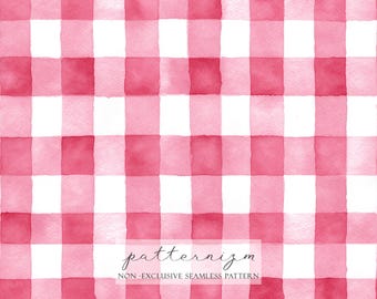 Rosa Karo-Muster – leichtes Aquarell-Vichy-Karo-Digital-Papier für Scrapbooking, Basteln & Baby-Dusche-Dekor