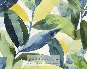 Seamless Olive Leaves Pattern Digital Download – Mediterranean Botanical Greenery Design, Rustic Kitchen Decor, Nature Fabric