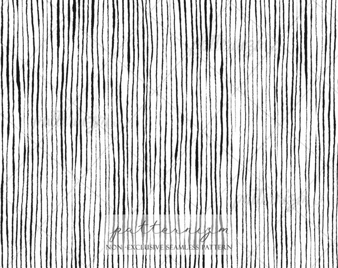 Seamless Black Stripe Pattern Digital Download – Minimalist Hand Drawn Line Print, Modern Monochrome Wallpaper, Abstract Repeat