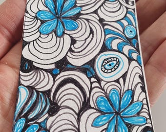 ACEO original art card by FarFalle. Brain doodling 2
