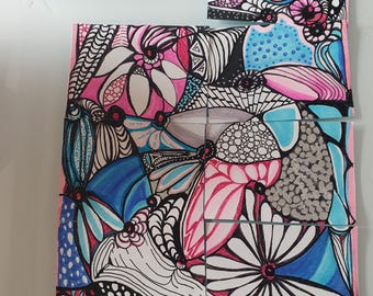 ACEO cards made by FarFalle. Each card is 3.5 by 2.5 inches, this series is called ,,droodle 1"