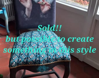 Butterfly chair with painted young girl. OOAK. Custom made order