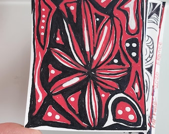 ACEO original art card by FarFalle. Mind doodles 8