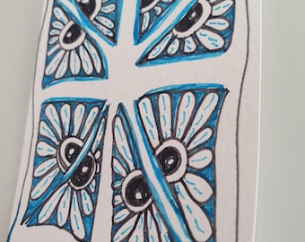 ACEO original art card by FarFalle. Brain doodling3