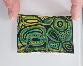 ACEO original art card by FarFalle. Synestesic nature 2