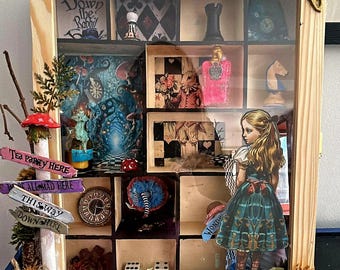 Alice in shadowbox, wunderkamer or oddity collectionOOAK