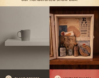 The apothecary vintage show box OOAK