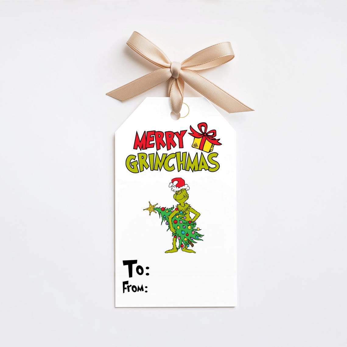 Printable Grinch Christmas Gift Tag Set (instant Download) - Etsy