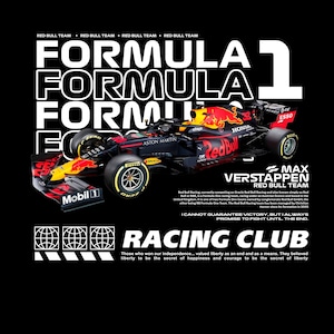 FORMULA 1 REDBULL PNG：アーバンストリートウェアTシャツ/パーカー/ポスターデザイン（デジタルダウンロード）