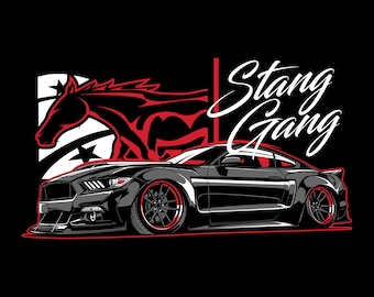 Mustang PNG : +15 Urban streetwear t-shirt/hoodie designs (digital download)