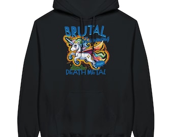 Brutale Slamming Death Metal Hoodie - Grappige Eenhoorn Metal Pullover - Grappige Metalcore Hoodie - Unisex Cadeau voor Metal Fans