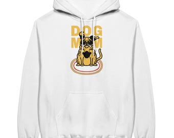 Hoodie voor hondenmoeders - Grappige hoodie met hondenprint voor hondenmoeders - Comfortabele trui met hondenmotief - Unisex cadeau voor haar