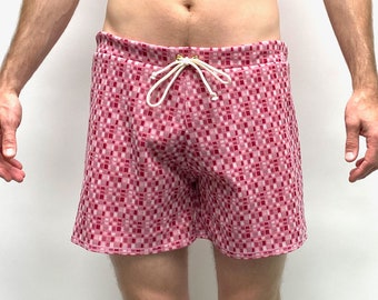 Frankie Four Handmade Men's Vintage Style Pink Swim Trunks