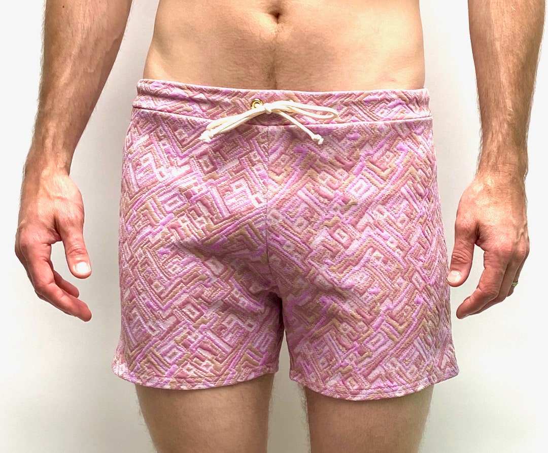 Frankie Four Handmade Vintage Style Men's Pink Swim Trunks - Etsy