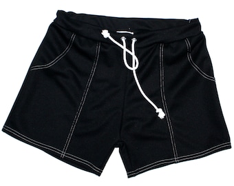 Frankie Four Handmade Men's Vintage Style Black Swim Trunks